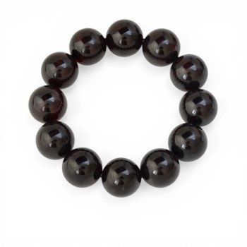 Round 19mm bead bracelet christmas gift for him - Amber bracelet-Amber bracelets-Home