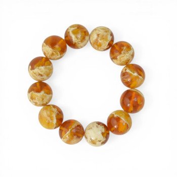 Anniversary jewelry gift amber bracelet for men or women 20 mm-Amber bracelets-Home