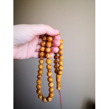 Pressed amber rosary - 45 spiritual practice beads