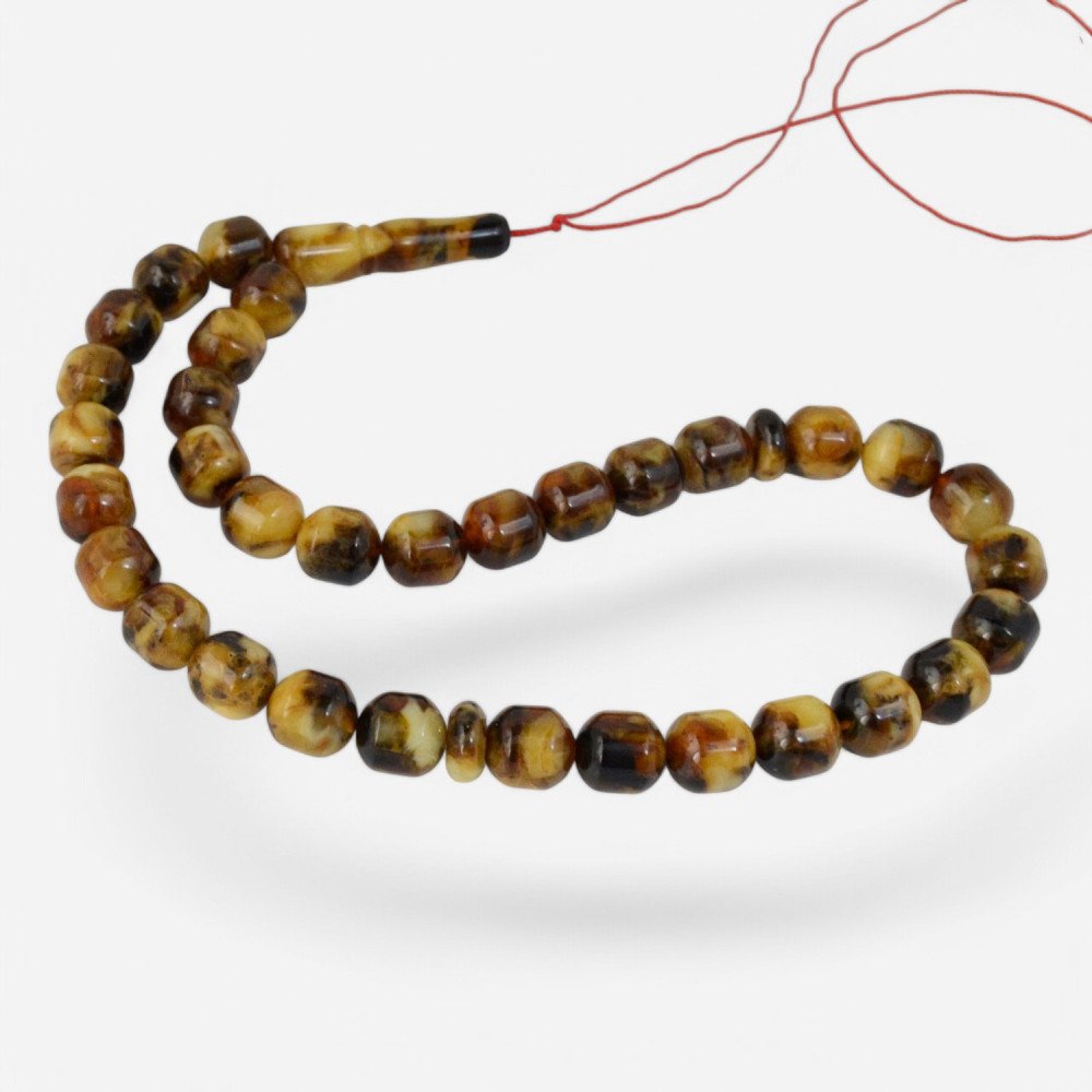 Pressed amber rosary - Emotional healing beads-Islamic Prayer rosary-Amber rosaries