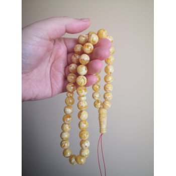 Amber Prayer Beads Tasbih Baltic Amber Rosary-Amber rosaries-Home
