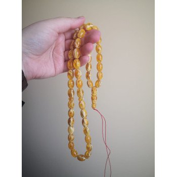 Baltic Amber Muslim Tasbih 45 - Amber Prayer Rosary-Amber rosaries-Home