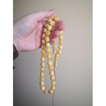 Classic Muslim Amber Misbaha Amber Tasbih Islamic Gift 45 Beads-Amber rosaries-Home