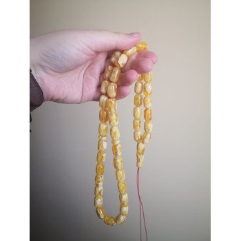 Spiritual Amber Dhikr Beads Amber Prayer Rosary 45-Amber rosaries-Home