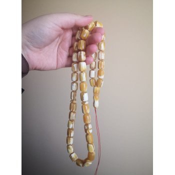 Baltic Amber Tasbih 45 Beads Muslim Prayer Amber Misbaha-Amber rosaries-Home