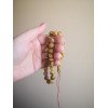 Compact prayer beads - Pressed amber rosary gift
