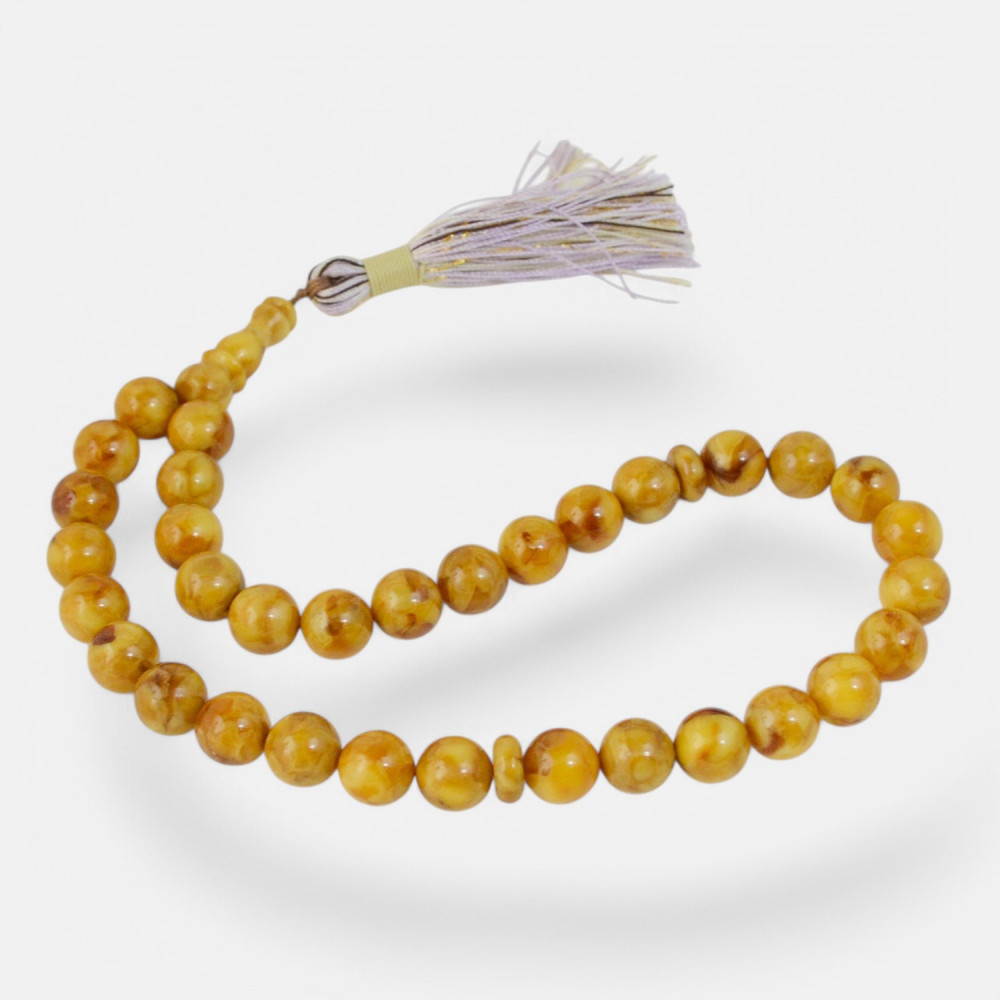 33 prayer beads - Pressed amber rosary Tesbih-Islamic Prayer rosary-Amber rosaries