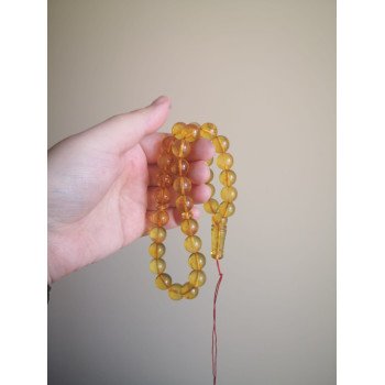 Elegant tasbih gift for Eid or Ramadan - Pressed amber rosary