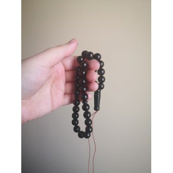 Pressed amber rosary - tasbih for connection with Allah