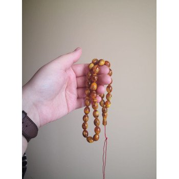 Pressed amber rosary - Unique rosary design