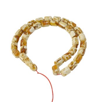 Pressed amber rosary - prayer accessory 33 beads-Amber rosaries-Home