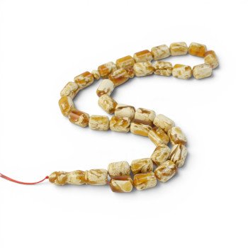 Pressed amber rosary - prayer accessory 33 beads-Amber rosaries-Home