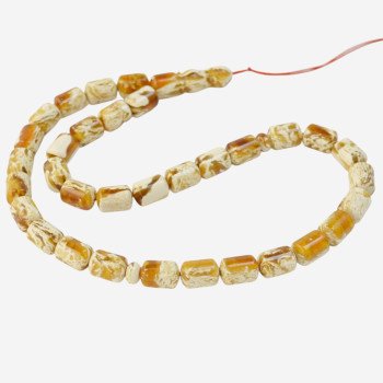 Pressed amber rosary - prayer accessory 33 beads