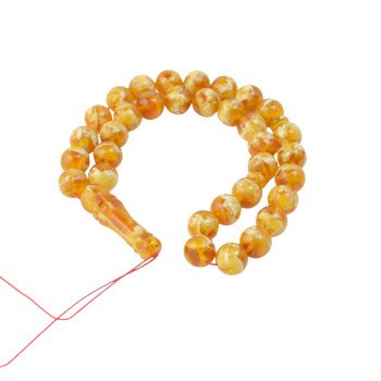 Golden Baltic Amber Tasbih 33 Count Amber Rosary-Amber rosaries-Home