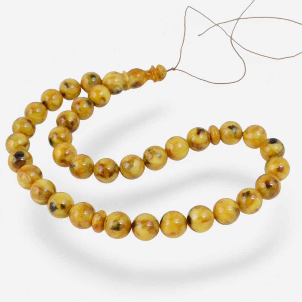 Pressed amber rosary - Daily use rosary-Islamic Prayer rosary-Amber rosaries
