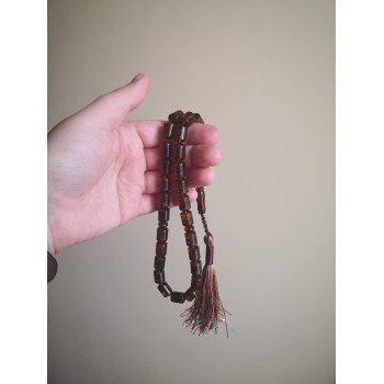 Resin prayer rosary with pressed amber for Muslims