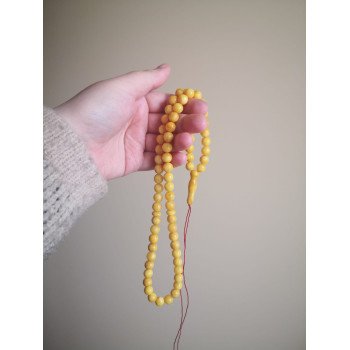 Pressed Amber rosary Prayer beads for Dhikr