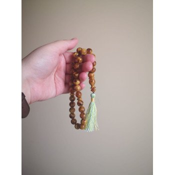 Pressed amber rosary - Tasbih (Subhanallah)