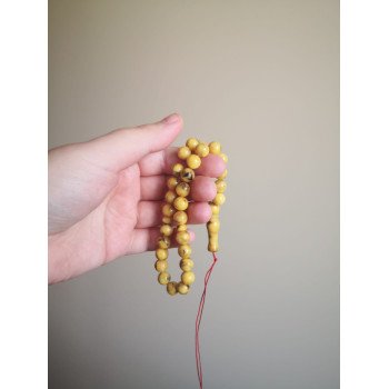 Pressed Amber Islamic Rosary Misbaha Spiritual Gift for Muslim Prayer