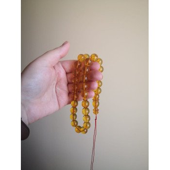 Baltic prayer rosary - with Pressed amber beads