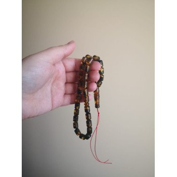 Pressed Amber Islamic Misbaha Rosary Daily Prayer