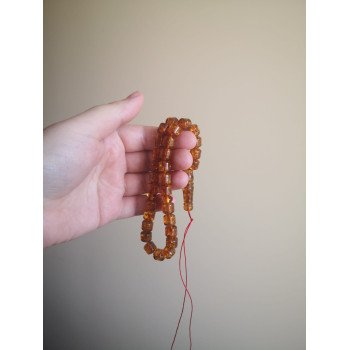 Pressed amber rosary - prayer beads islam