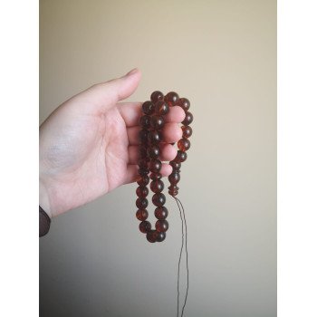 Beautiful Companion for Meditation - Pressed Amber Rosary