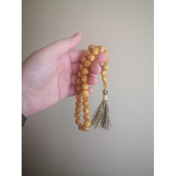 Handmade Pressed Amber Misbaha for Prayer