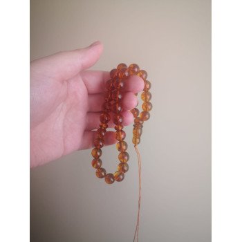 Pressed Amber Islamic Rosary Misbaha Gift for Daily Prayers