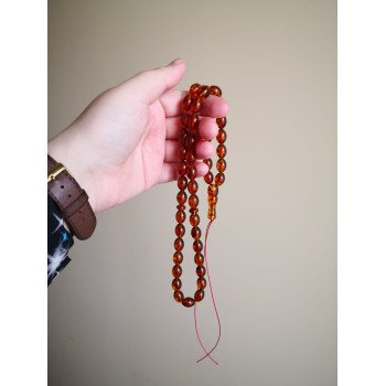 Pressed prayer amber beads Religious rosary