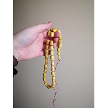 Pressed amber misbaha rosary for Ramadan