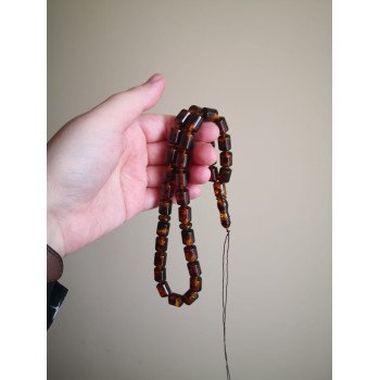 Islamic Misbaha 33 Beads from Pressed Amber