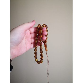 Amber Prayer Beads - Brown amber misbaha