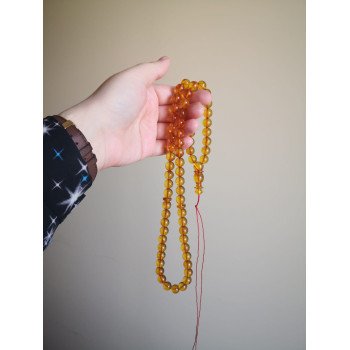 Luxurious Pressed Amber Rosary 66 beads