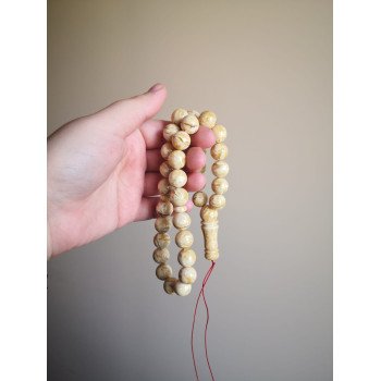 White Amber rosary Pressed Beads Gift idea for Muslims