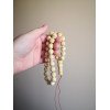 White Amber rosary Pressed Beads Gift idea for Muslims