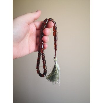 Pressed Amber Islamic Rosary 33 Beads