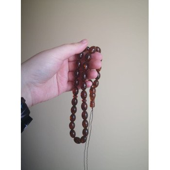 Pressed Amber Islamic Rosary Misbaha Gift for Spiritual Practice
