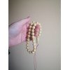 White prayer beads with Baltic amber