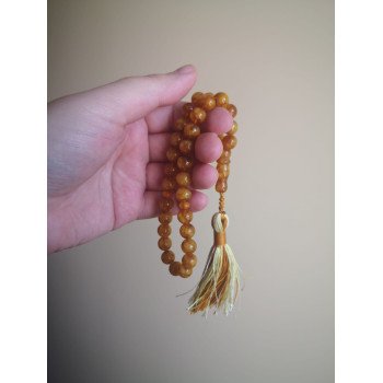 Pressed amber rosary Eid gift for Arab families