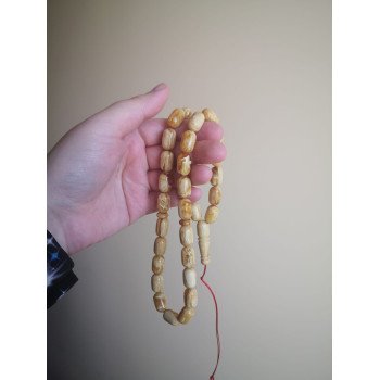 Pressed amber rosary - amber prayer jewelry