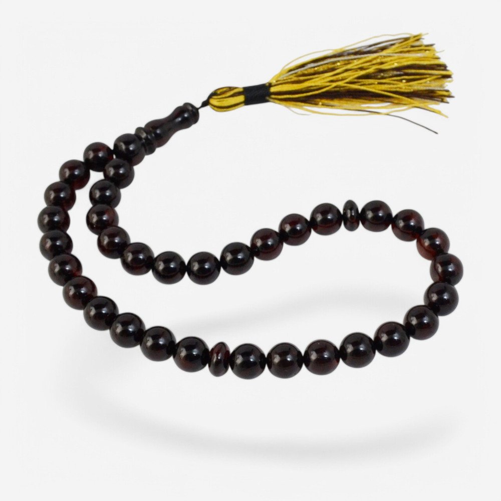 Elegant Pressed Amber Prayer Beads – Unique Kehribar-Islamic Prayer rosary-Amber rosaries