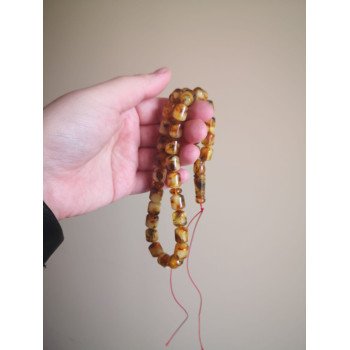 Ramadan gift Islamic Rosary with Baltic Pressed Amber