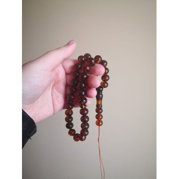 33 Beads Pressed Amber Rosary Spiritual Practice