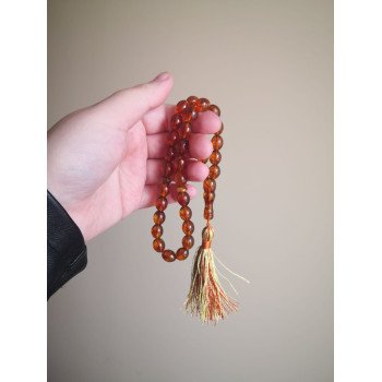 Elegant Amber Islamic Prayer Beads Rosary Gift