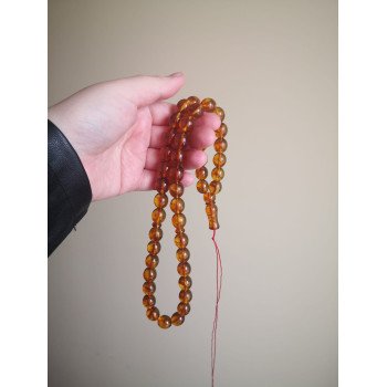 Amber rosary pressed beads - Gift for spiritual person