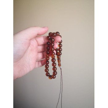 Real pressed amber rosary for muslims