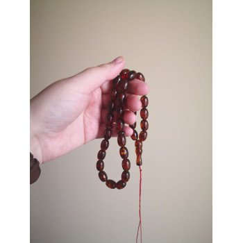 Pressed amber rosary Meditation beads for Muslims