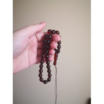 Pressed amber rosary - For Daily Islamic Use