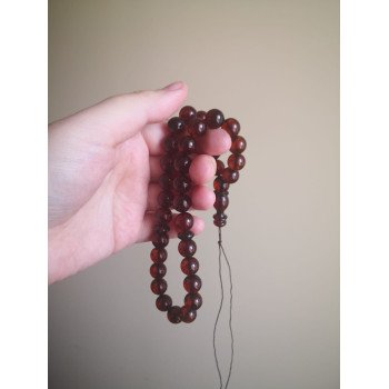 Meditation beads with Pressed amber rosary